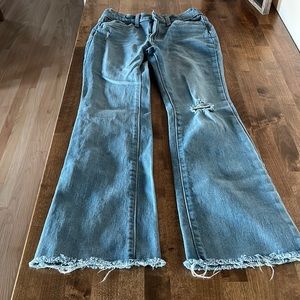 Girls Flare jeans with raw hem